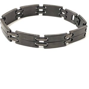 Edforce Men's  Black Stainless Steel Bracelet